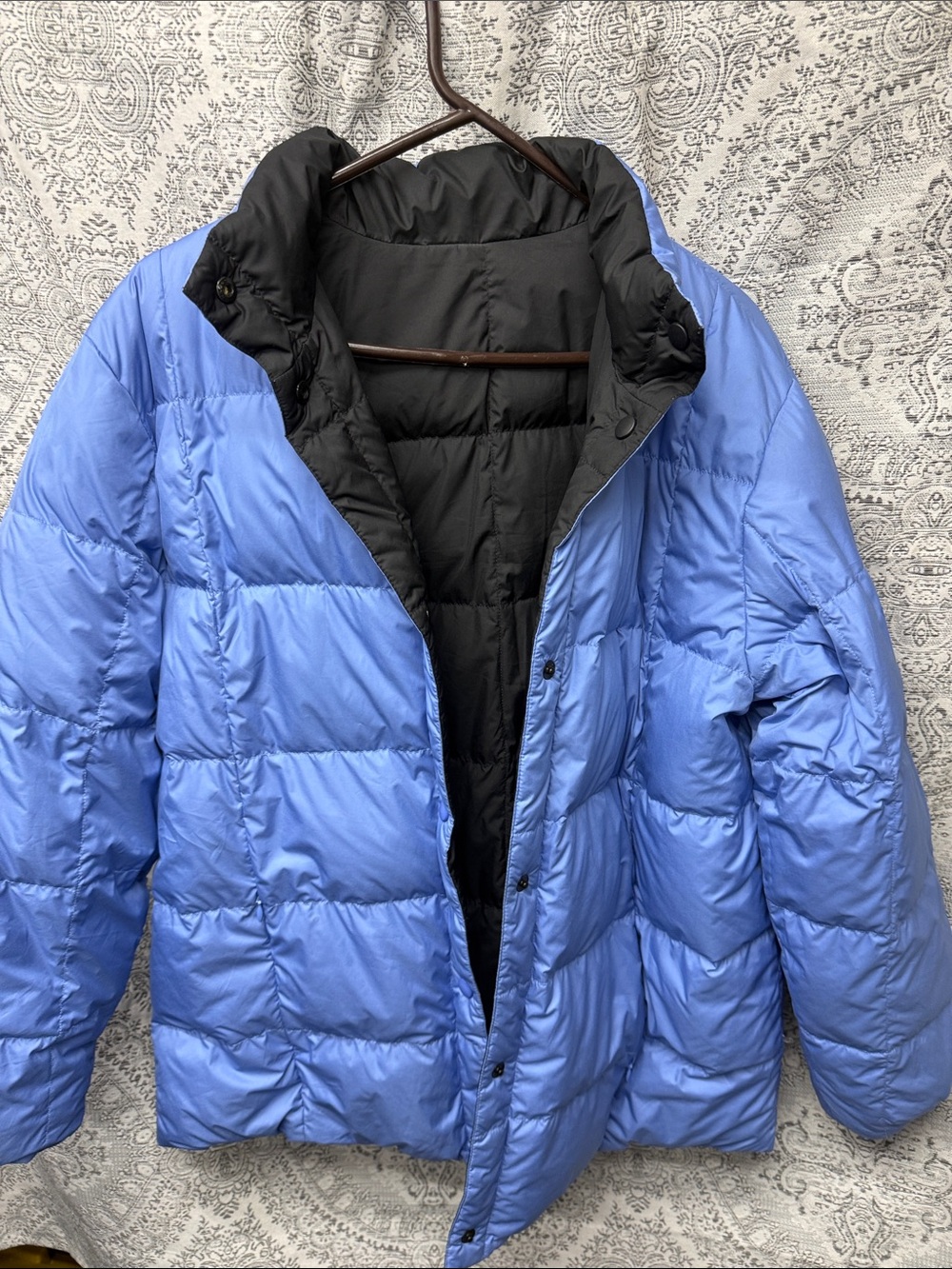 Youth Reversible Down-Style Puffer Jacket - Blue/Black - Y (14-16)